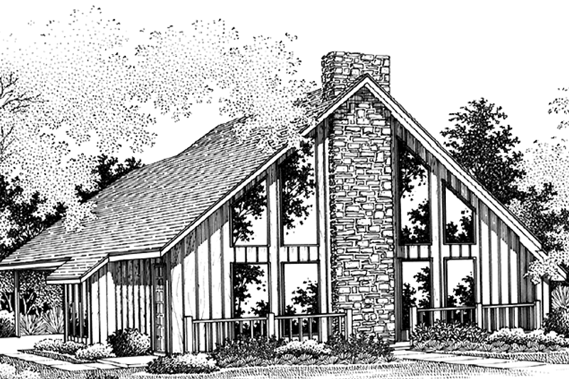 Dream House Plan - Cabin Exterior - Front Elevation Plan #45-438