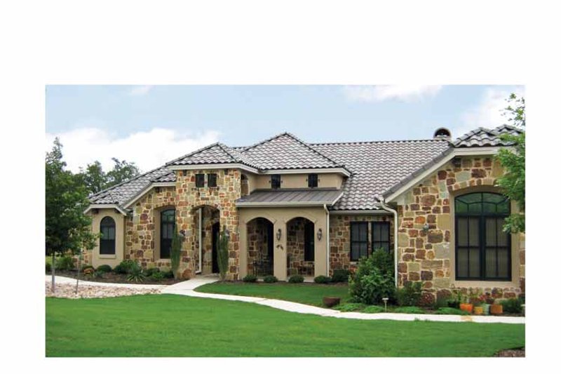 Home Plan - Exterior - Front Elevation 3 for Mediterranean House Plan #472-307 - 4 bed, 3 bath