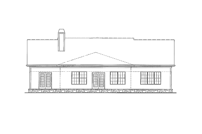 House Blueprint - Exterior - Rear Elevation for Country House Plan #54-309 - 3 bed, 2 bath