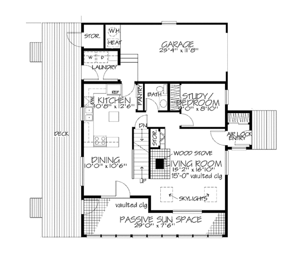 Architectural House Design - Cabin Floor Plan - Main Floor Plan #320-1169