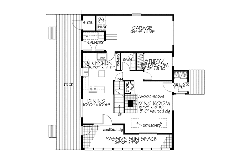 Dream House Plan - Floor Plan - Main Floor for Cabin House Plan #320-1169 - 2 bed, 1.5 bath