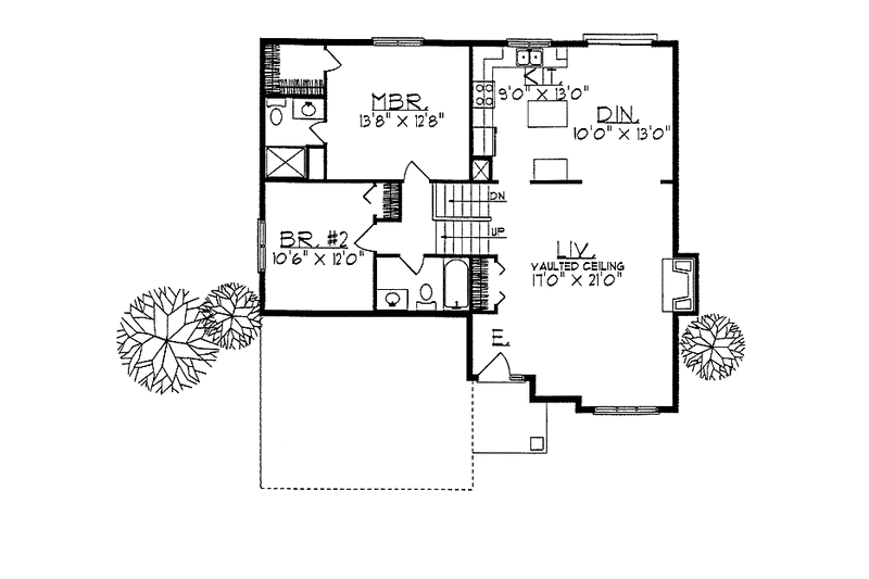 Home Plan - Floor Plan - Main Floor for Contemporary House Plan #70-1316 - 3 bed, 3 bath