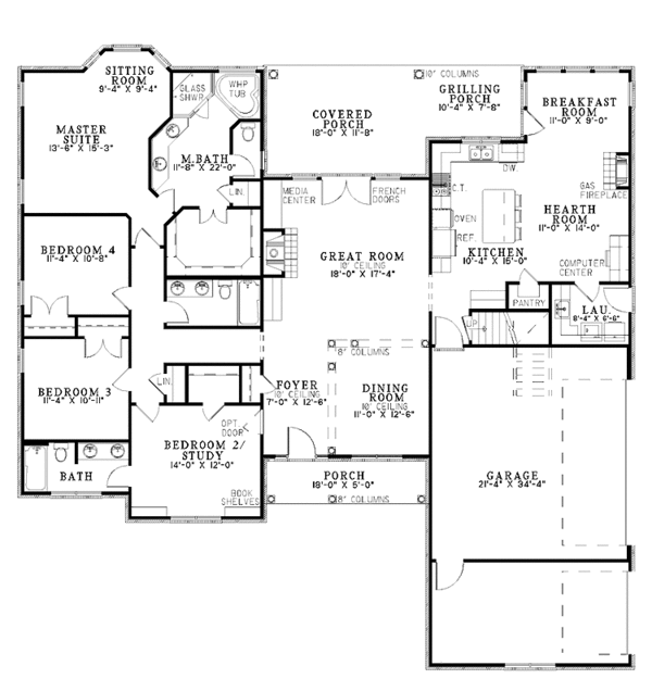Home Plan - Contemporary Floor Plan - Main Floor Plan #17-2765