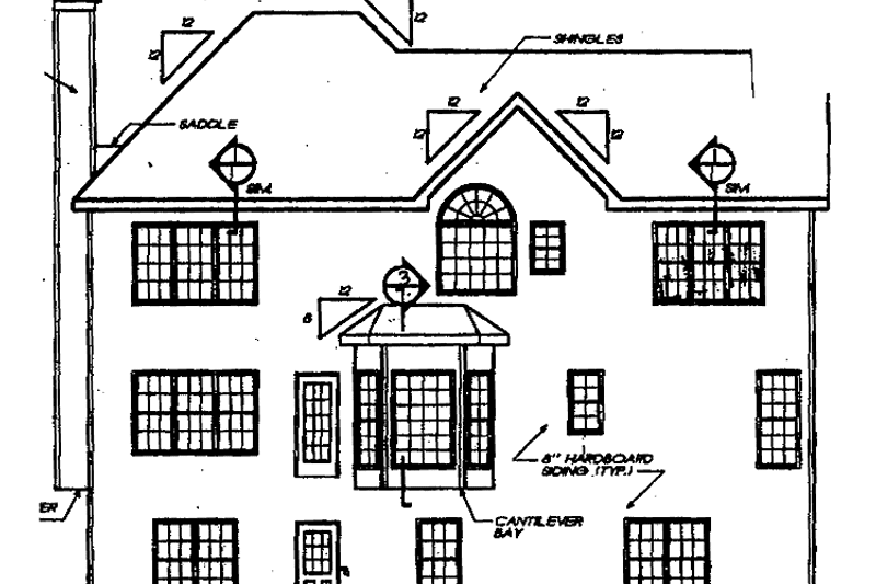 Dream House Plan - Exterior - Rear Elevation for Colonial House Plan #927-355 - 4 bed, 3 bath