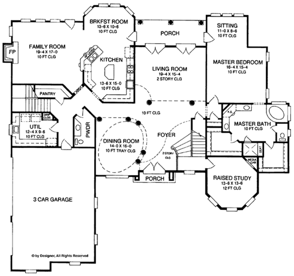 Architectural House Design - European Floor Plan - Main Floor Plan #952-272