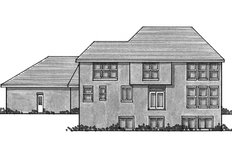 House Blueprint - Exterior - Rear Elevation 1 for Tudor House Plan #51-839 - 2 bed, 2.5 bath