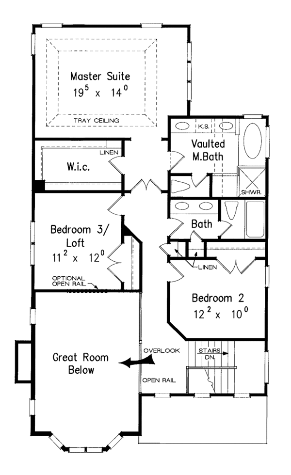 Home Plan - Colonial Floor Plan - Upper Floor Plan #927-790