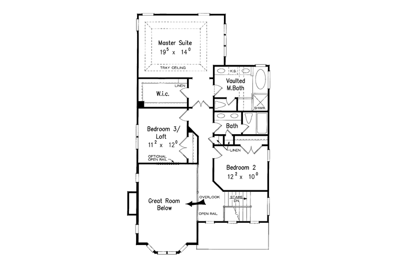 House Blueprint - Floor Plan - Upper Floor for Colonial House Plan #927-790 - 3 bed, 2.5 bath