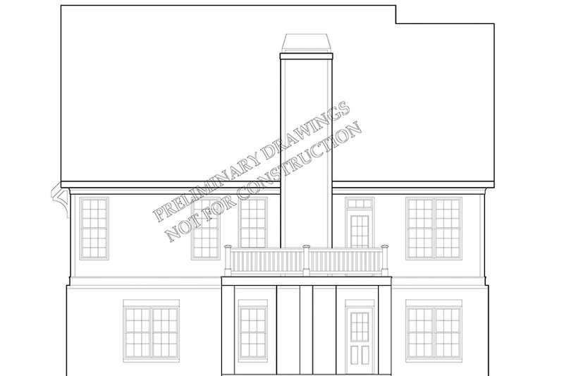Home Plan - Exterior - Rear Elevation for European House Plan #927-967 - 3 bed, 2.5 bath