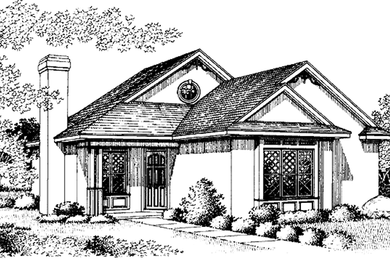 Architectural House Design - Exterior - Front Elevation 3 for Craftsman House Plan #45-383 - 2 bed, 2 bath