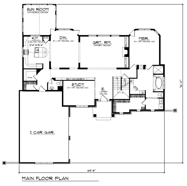 House Plan Design - European Floor Plan - Main Floor Plan #70-537