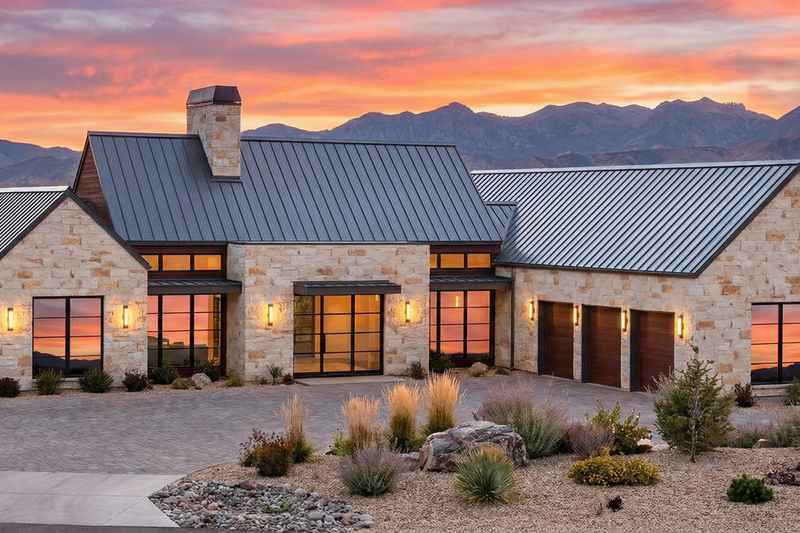 Dream House Plan - Exterior - Front Elevation 5 for Modern House Plan #1096-185 - 4 bed, 4.5 bath