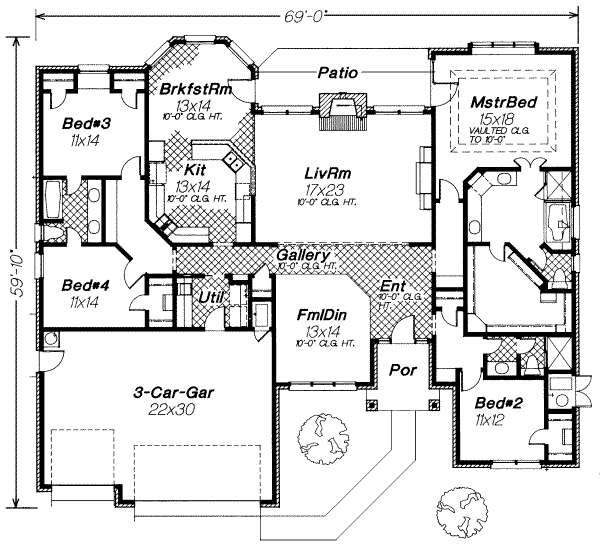 Traditional Floor Plan - Main Floor Plan #310-206