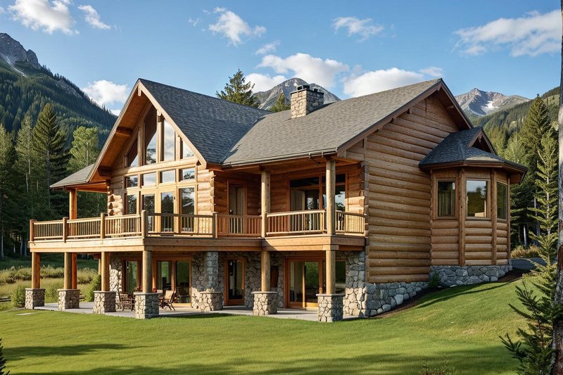 Home Plan - Exterior - Rear Elevation 2 House Plan #117-467 - 4 bed, 3.5 bath
