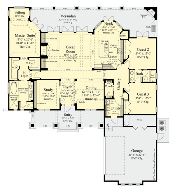 Craftsman Floor Plan - Main Floor Plan #930-499