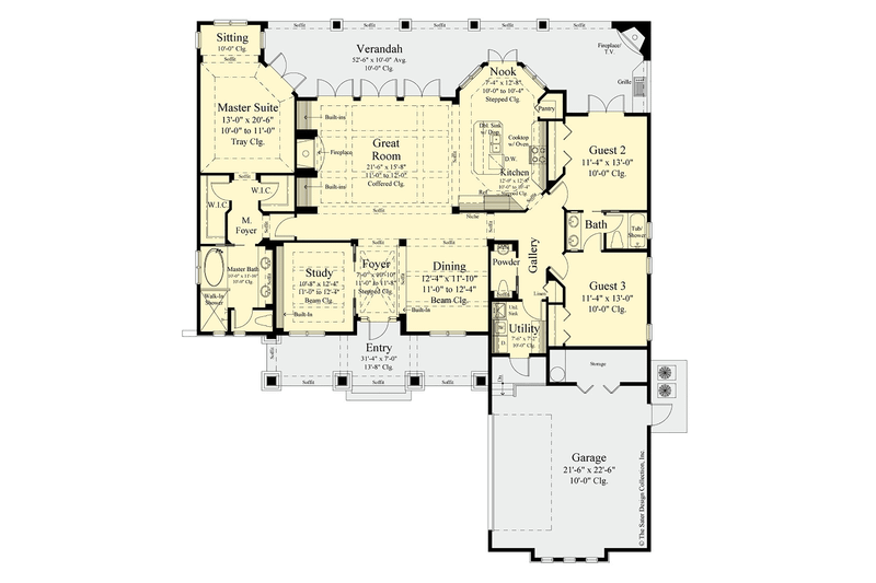 Dream House Plan - Floor Plan - Main Floor for Craftsman House Plan #930-499 - 3 bed, 2 bath