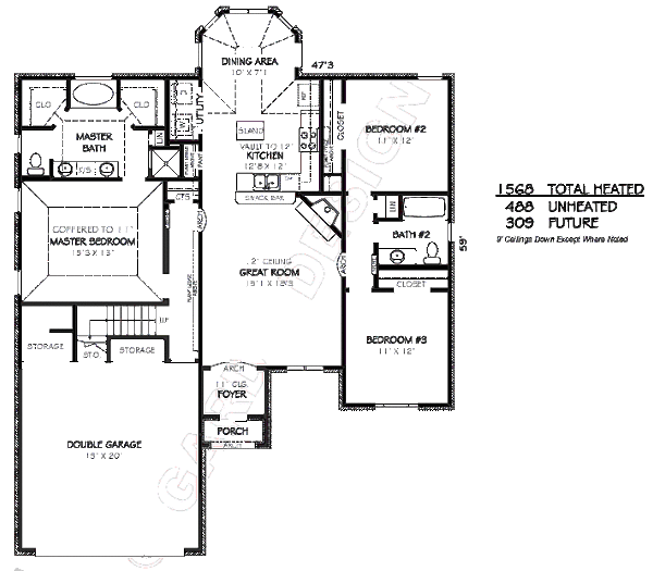 European Floor Plan - Main Floor Plan #424-175