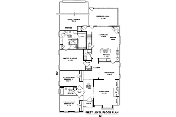 Floor Plan - Main Floor for European House Plan #81-1218 - 3 bed, 2 bath