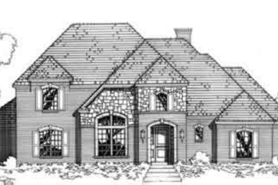 Exterior - Front Elevation for European House Plan #141-130 - 4 bed, 3.5 bath