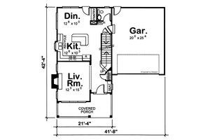 Floor Plan - Main Floor for Traditional House Plan #20-2030 - 3 bed, 2.5 bath