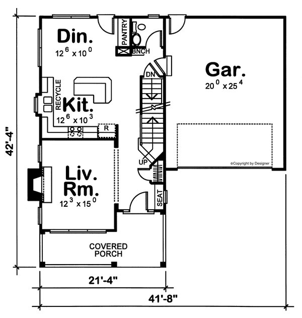 Traditional Floor Plan - Main Floor Plan #20-2030