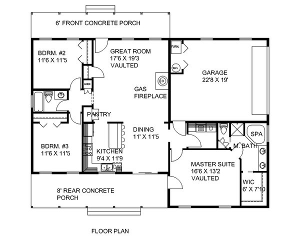 Bungalow Floor Plan - Main Floor Plan #117-802