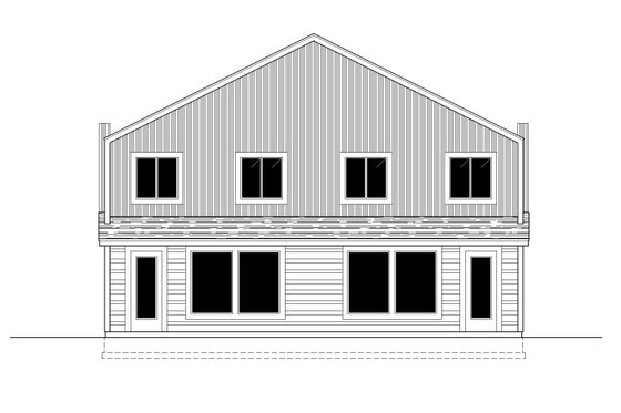 Exterior - Rear Elevation for Contemporary House Plan #112-253 - 3 bed, 2.5 bath