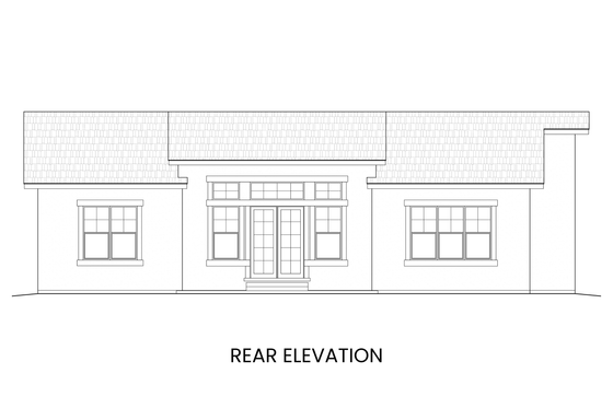 Exterior - Rear Elevation for Craftsman House Plan #1108-1 - 3 bed, 2.5 bath