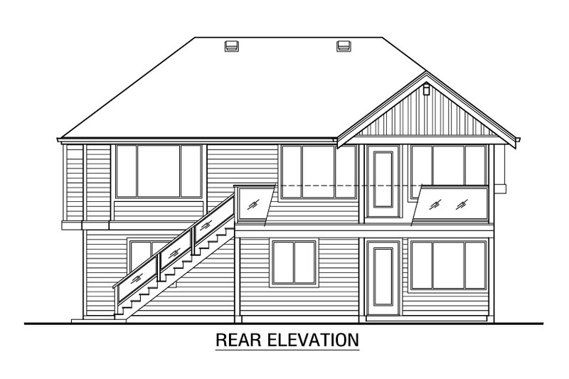 Dream House Plan - Exterior - Rear Elevation for Craftsman House Plan #1100-105 - 3 bed, 2 bath