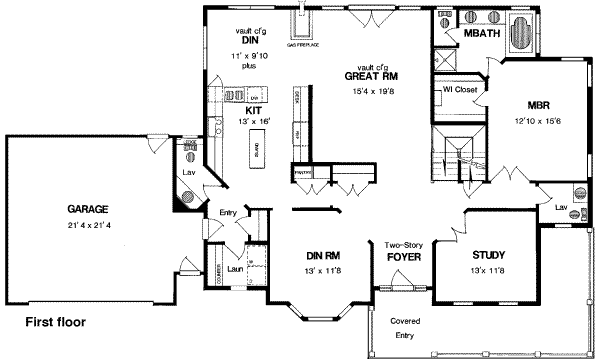 Country Floor Plan - Main Floor Plan #316-119