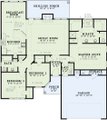 European Style House Plan - 3 Beds 2 Baths 1576 Sq/Ft Plan #17-657 
