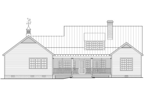 Exterior - Front Elevation 1 for Country House Plan #137-296 - 4 bed, 3.5 bath
