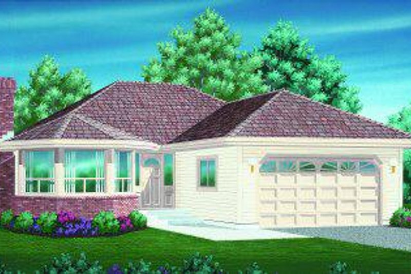 Exterior - Front Elevation 2 for Traditional House Plan #47-572 - 3 bed, 2 bath