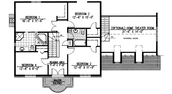 European Floor Plan - Upper Floor Plan #138-159