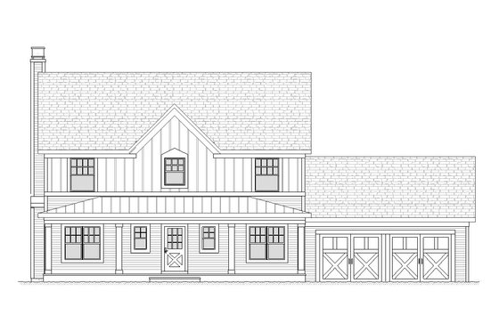 Exterior - Front Elevation 3 for Farmhouse House Plan #901-29 - 4 bed, 2.5 bath
