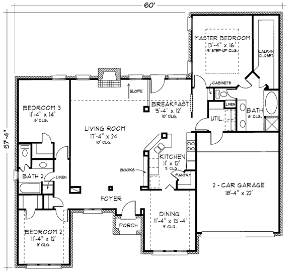 Dream House Plan - Traditional Floor Plan - Main Floor Plan #410-159