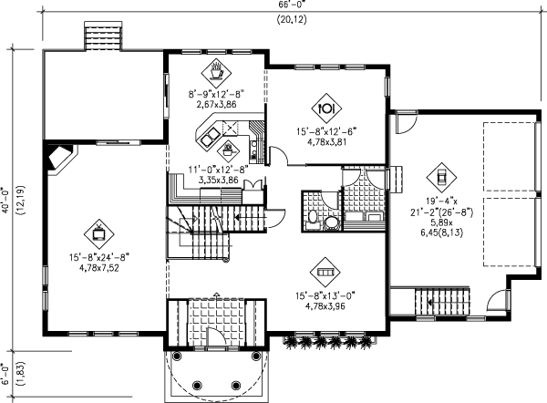 European Floor Plan - Main Floor Plan #25-2141