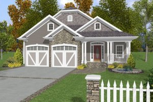 Country Exterior - Front Elevation Plan #56-245