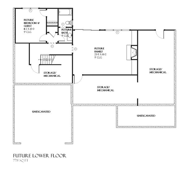 Traditional Floor Plan - Lower Floor Plan #901-47