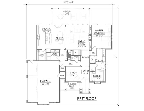 Dream House Plan - Farmhouse Floor Plan - Main Floor Plan #1098-7