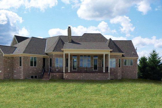 Exterior - Rear Elevation 1 for European House Plan #20-2286 - 4 bed, 3.5 bath