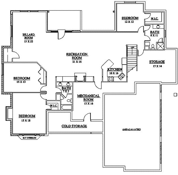 Dream House Plan - European Floor Plan - Lower Floor Plan #5-169