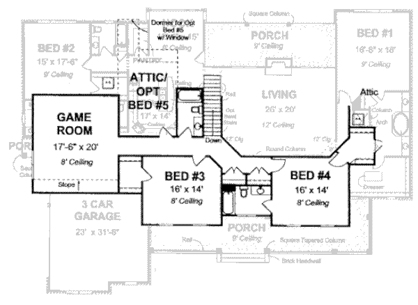 Home Plan - Country Floor Plan - Upper Floor Plan #20-1685