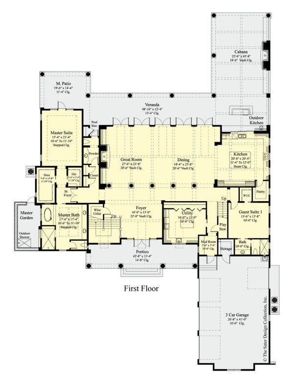 Southern Floor Plan - Main Floor Plan #930-534