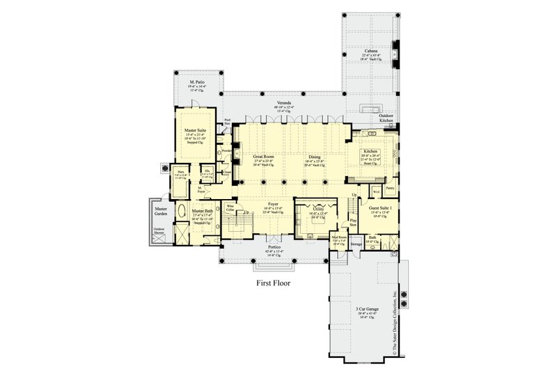 House Blueprint - Floor Plan - Main Floor for Southern House Plan #930-534 - 4 bed, 5.5 bath