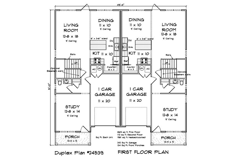 Architectural House Design - Floor Plan - Main Floor for Cottage House Plan #513-2332 - 3 bed, 2.5 bath