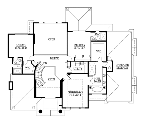 Architectural House Design - Contemporary Floor Plan - Upper Floor Plan #132-511