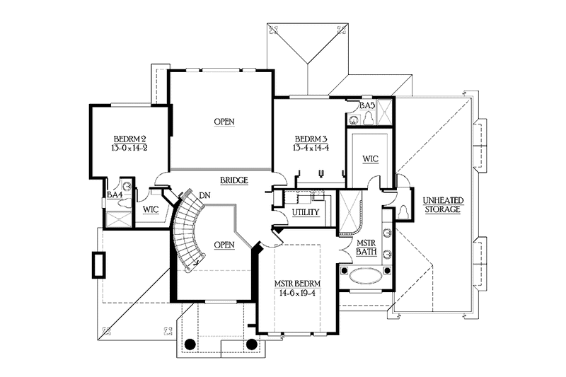 Dream House Plan - Floor Plan - Upper Floor for Contemporary House Plan #132-511 - 4 bed, 5 bath