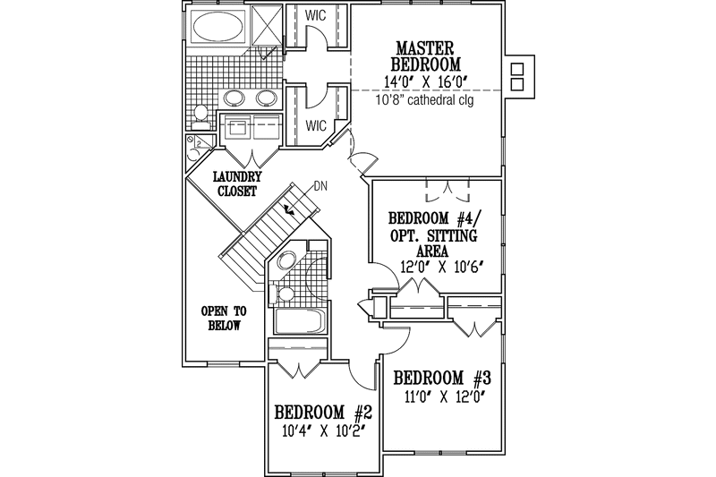 Architectural House Design - Floor Plan - Upper Floor for Colonial House Plan #953-105 - 4 bed, 2.5 bath
