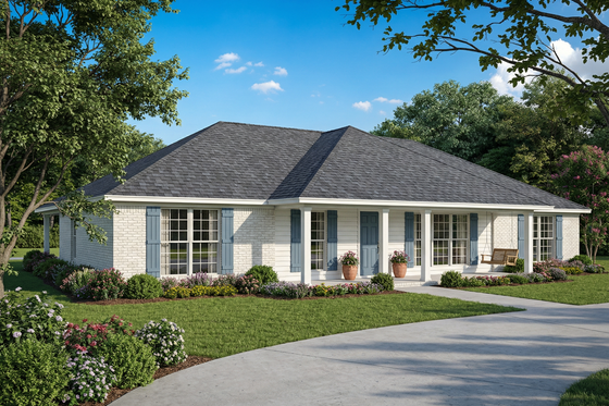 Exterior - Front Elevation 3 House Plan #17-2141 - 3 bed, 2 bath